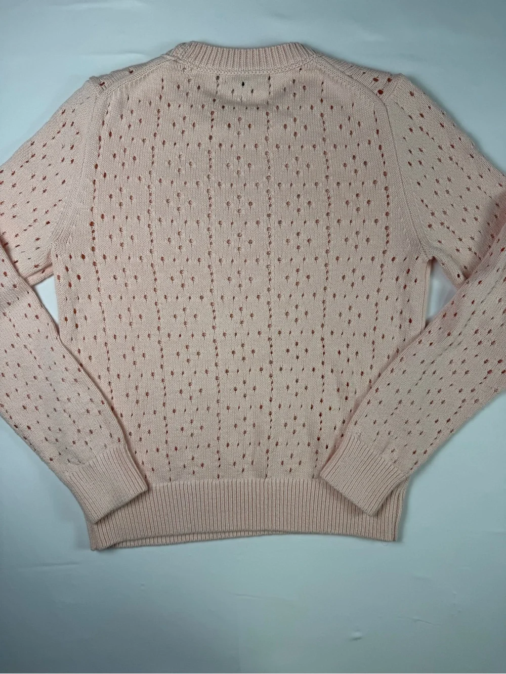 J. Crew - Point Sur Collection Pale Pink Openwork Crewneck Sweater - Perfect M